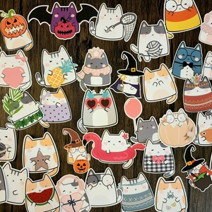 Kawaii cat sticker packs, Cute cat sticker, Surprise pack stickers, Kawaii sticker bundle, Colorful kawaii stickers, Stickers for cat lovers image 3