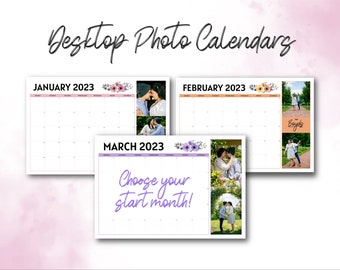 2024 Photo desk calendar, Calendar with photos, Personalized family calendar, 2024 photo desktop calendar, Large photo calendar for 2024