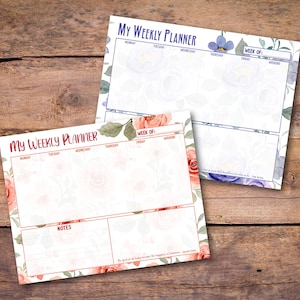 Floral Weekly Planner Desk Pad: Custom Notepad (11x17 or 8.5x11)