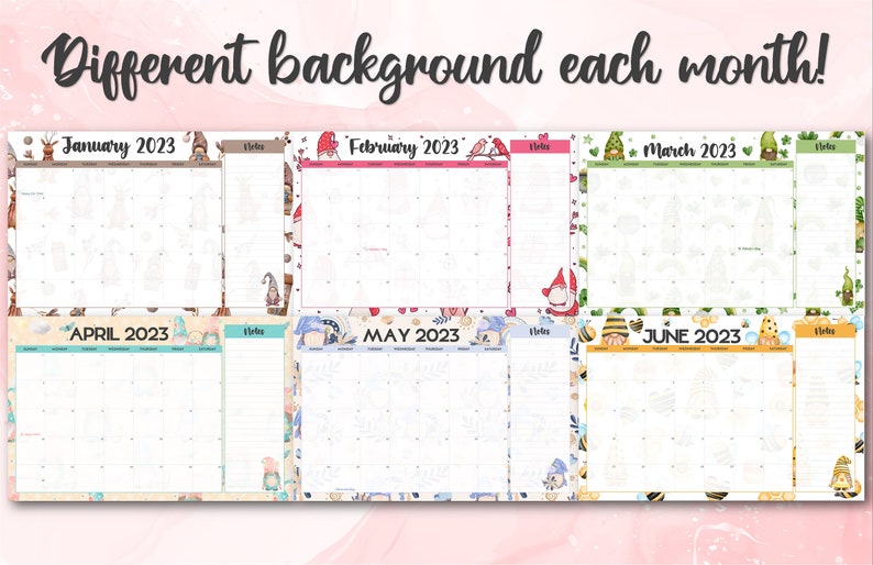 Gnome Calendar 2023 Large Gnome Desk Calendar Desk Calendar - Etsy