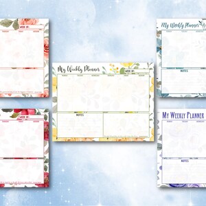 Floral Weekly Planner Desk Pad: Custom Notepad (11x17 or 8.5x11) - Etsy