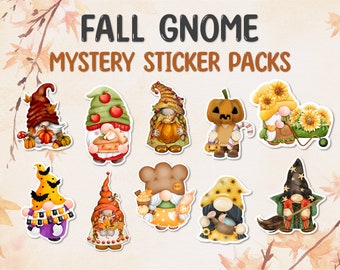 Fall mystery gnome sticker packs, Halloween gnome stickers, Fall gnome stickers, Surprise sticker pack, Gnome sticker bundle, Mystery bundle