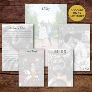Custom photo notepad, Personalized photo gift, Custom family notepad, Pet photo gift, Dog photo notepad, Cat photo notepad, Photo stationery