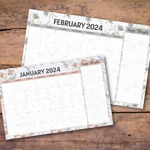 Desk Pad Calendar Etsy