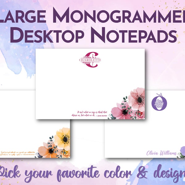 Custom Large Notepad Etsy