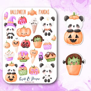 Halloween panda sticker sheet, Cute Halloween stickers, Kawaii Halloween sticker sheet, Halloween planner stickers, Wizard panda sticker