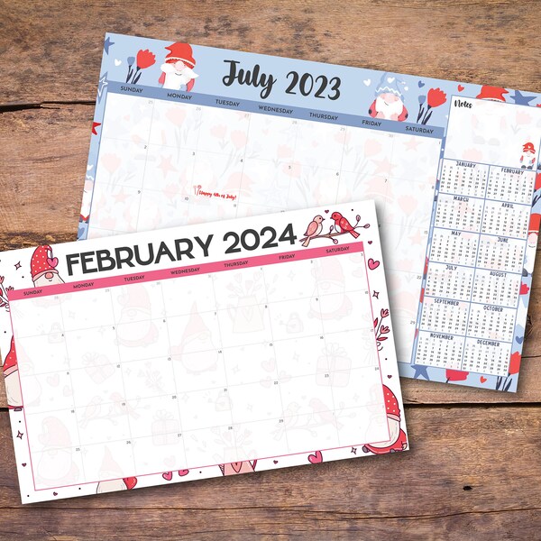 Gnome Calendar 2024 Etsy