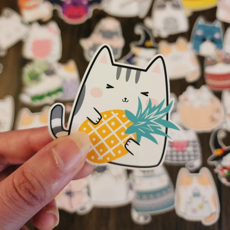 Kawaii cat sticker packs, Cute cat sticker, Surprise pack stickers, Kawaii sticker bundle, Colorful kawaii stickers, Stickers for cat lovers image 4