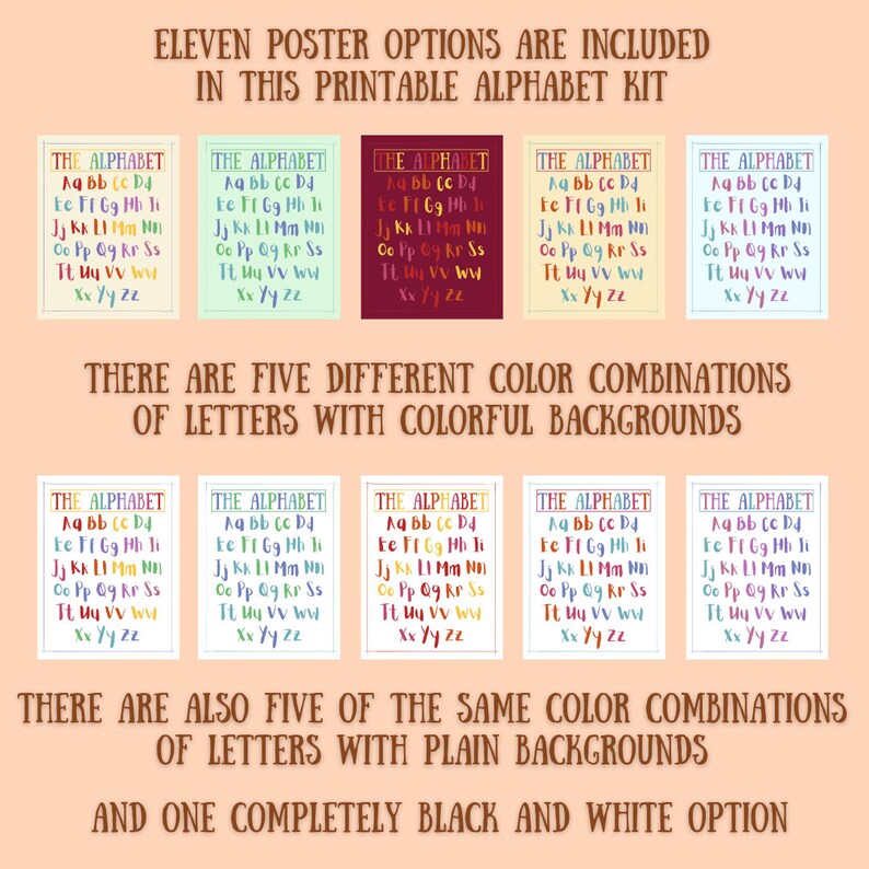 Printable Classroom Alphabet Posters and Worksheets for Teachers Etsy
