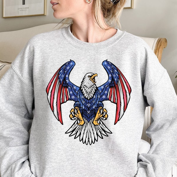 America Eagle Sweatshirt, USA Flag Eagle T Shirt, Gift For American, 4th Of July Flag Graphic T-Shirt, Freedom TShirt, Independence Shirt