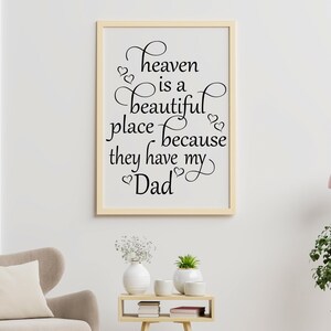Le paradis est un bel endroit SVG, sympathie pour papa, citation commémorative, mon père me manque, en mémoire de, perte d'un être cher, téléchargement numérique