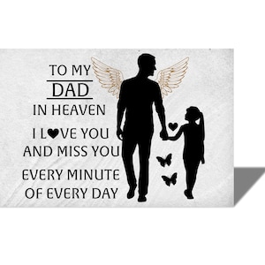 Para meu pai no céu, sinto sua falta, de sua filha, em memória amorosa, para sempre em meu coração, citação memorial, perda do pai, download digital