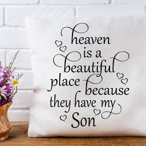 El cielo es un lugar hermoso porque tienen a mi hijo SVG, Frase de condolencia, En memoria de, Pérdida de un hijo, Te extraño, Descarga digital