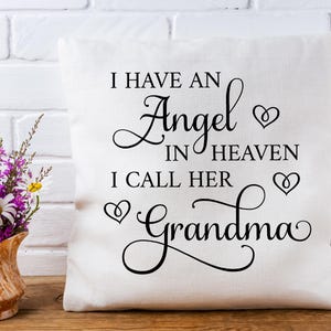 Tengo un ángel en el cielo. La llamo abuela. SVG, cita conmemorativa, en memoria de la pérdida de la abuela, calcomanía familiar, descarga digital.