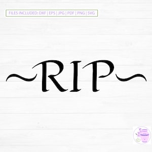 RIP SVG, sticker commémoratif, repose en paix, carte de sympathie, pierre tombale, perte d'un être cher, fichier coupé, téléchargement numérique
