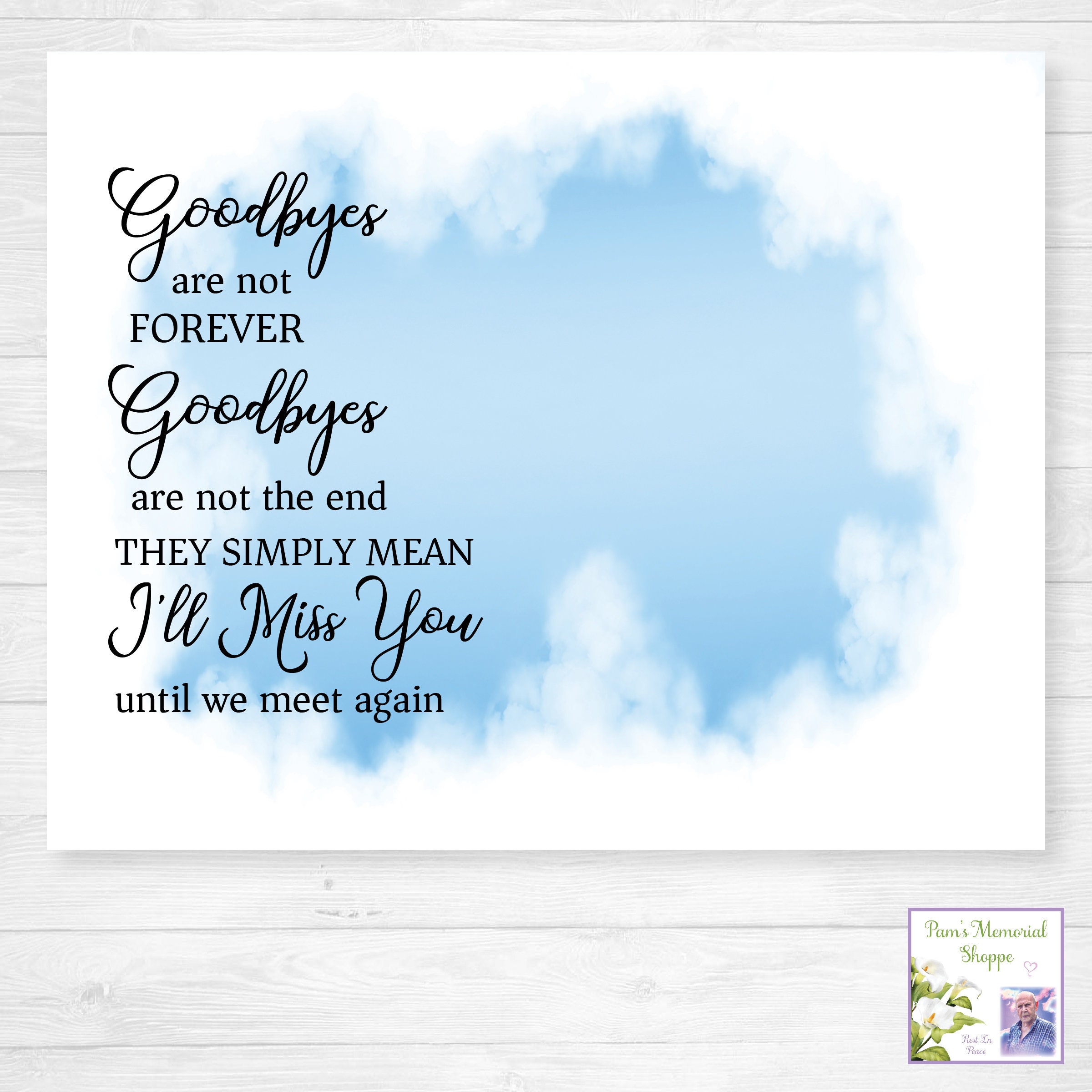 Memorial Picture Frame, Stairway To Heaven Clouds, Blue, Sublimation  Design, Instant Download, Digital File, PNG, Design #RIP-10