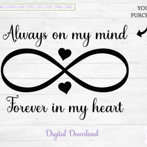 Toujours dans ma mémoire SVG, pour toujours dans mon coeur, pour un souvenir affectueux, perte d'un être cher, image commémorative, jamais oublié, téléchargement numérique