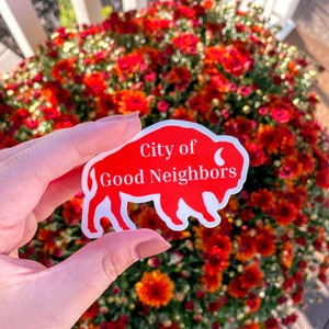 City of Good Neighbors STICKER/MAGNET | Buffalo Stickers, Waterproof Stickers, Buffalove Stickers, 716 Stickers, Buffalo NY, Buffalo Magnets