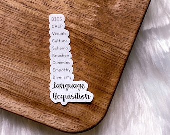 ESL Terms STICKER/MAGNET | Language Acquisition Sticker, Teacher Sticker, Classroom Decor, Teacher Gifts, Teacher Appreciation