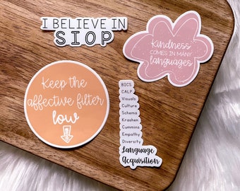 ESL Teacher PACK | Waterproof Sticker, Teacher Sticker, Teacher Magnet, English Language Acquisition, English as a Second Language, Gifts