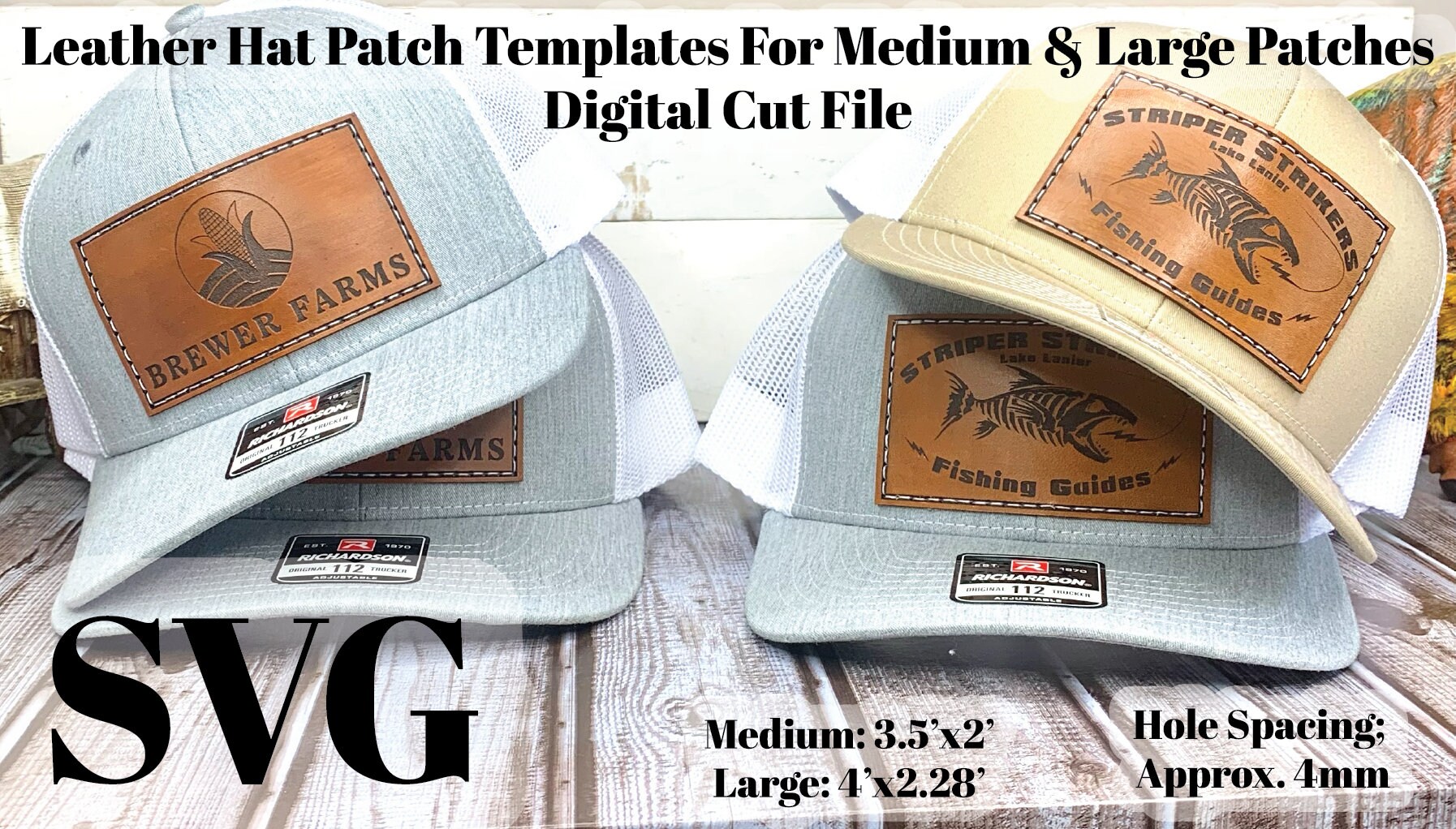 Leather Hat Patches Template for Med 