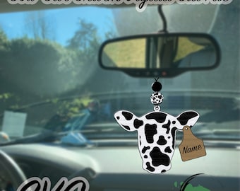 Cow and Tag Car Charm Digital Cut File