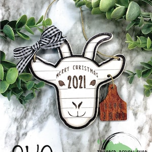 Ziege Weihnachten Ornament Digital Cut Datei/Glowforge/Laser Cutter/Svg/