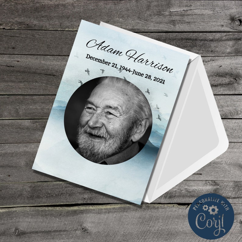 Editable Funeral Obituary/prayer Card I Obituary Template I Etsy