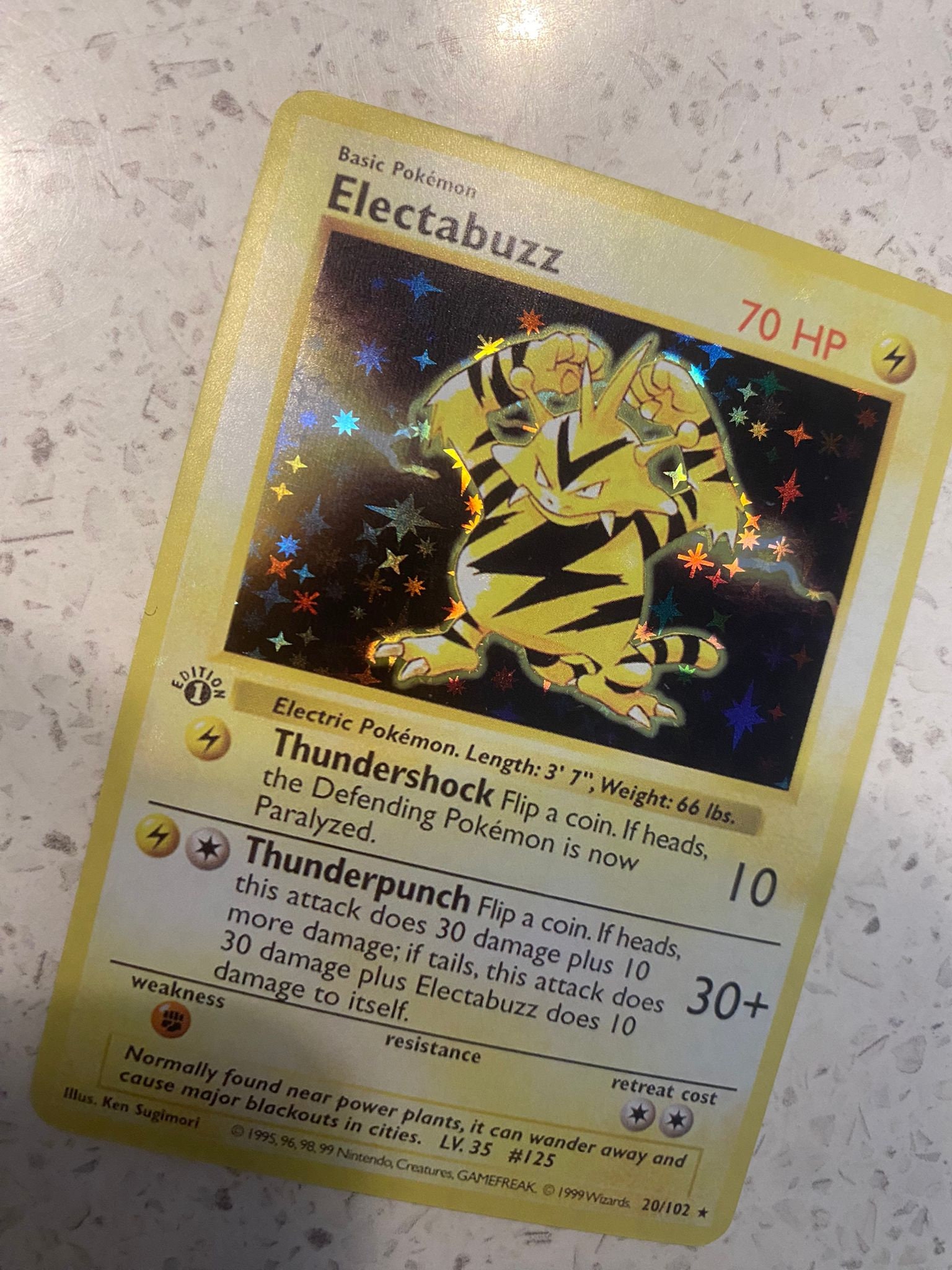 Pokémon Electabuzz 20/102 Base Set Card Unlimited (Portuguese) NM