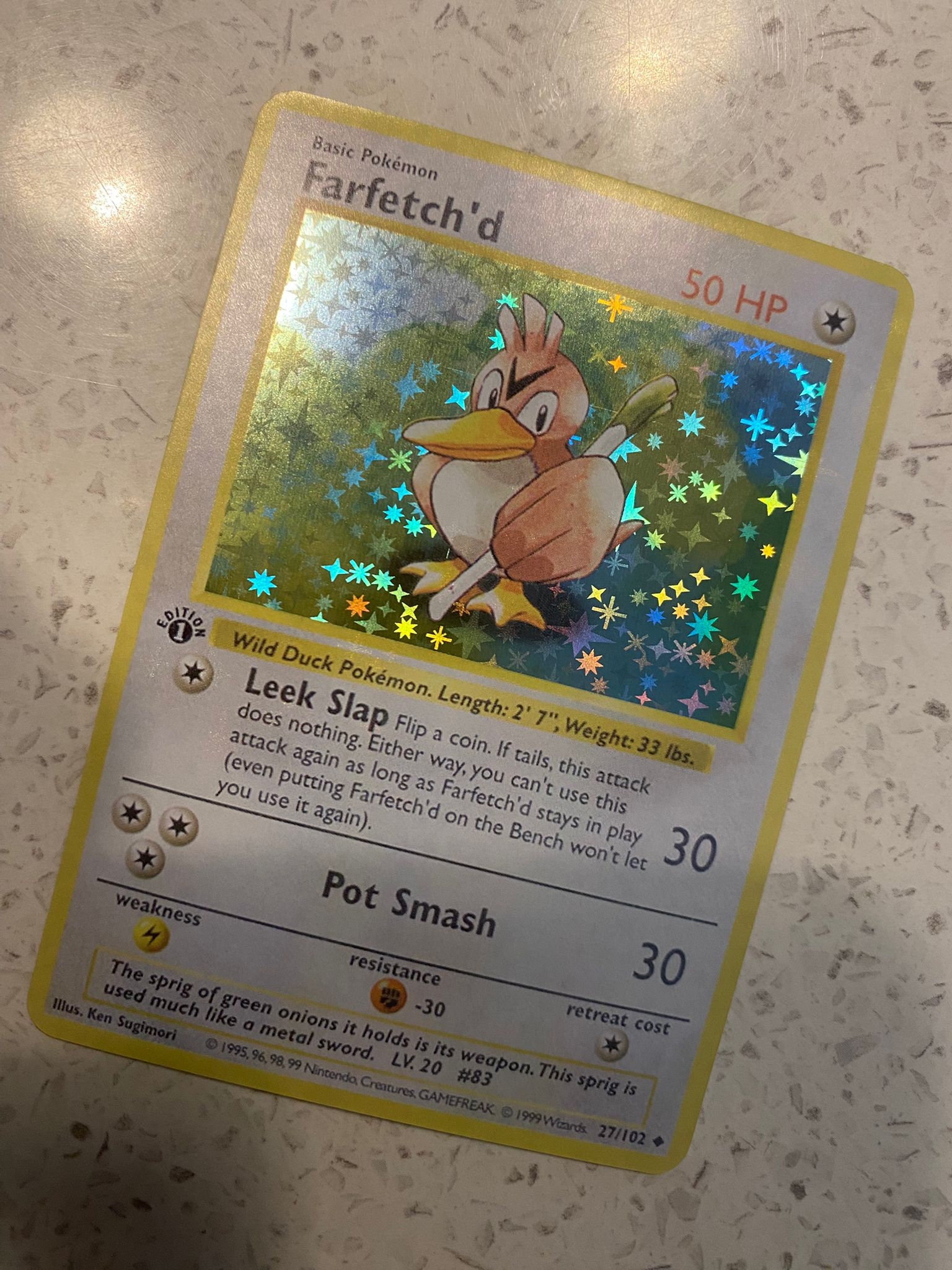 Card Farfetch'd 27/102 Pokemon Original