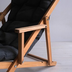 Premium Wooden Garden Chair with Armrest, Adjustable Patio Chair, Comfortable Patio Sun Lounger, Garden Sunbed, Balcony Chair, Deck Chair. image 8