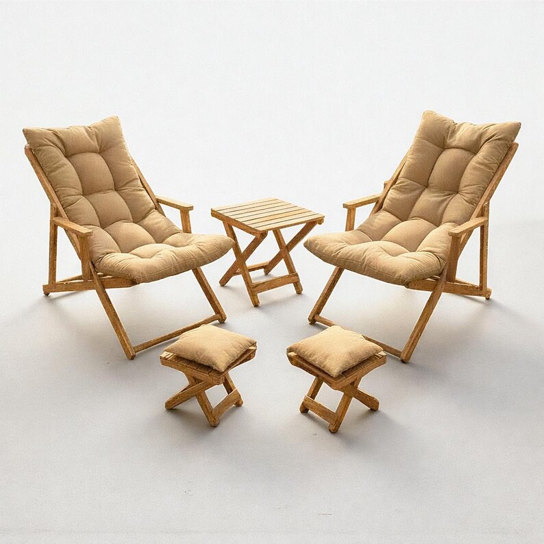 Premium Wooden Garden Chair with Armrest, Adjustable Patio Chair, Comfortable Patio Sun Lounger, Garden Sunbed, Balcony Chair, Deck Chair. image 9