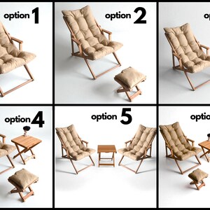 Premium Wooden Garden Chair with Armrest, Adjustable Patio Chair, Comfortable Patio Sun Lounger, Garden Sunbed, Balcony Chair, Deck Chair. image 4
