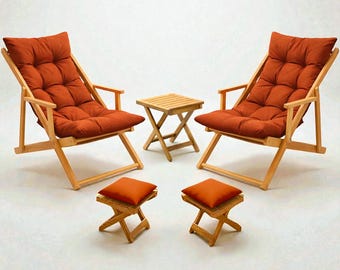 Verstellbare Sonnenliege aus Holz - Premium Pool, Garten, Strandstuhl - Sommergeschenk, Liegestuhl, Poolliege. Holzliege, Gartengarnitur