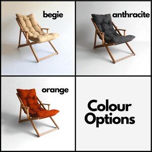 Premium Wooden Garden Chair with Armrest, Adjustable Patio Chair, Comfortable Patio Sun Lounger, Garden Sunbed, Balcony Chair, Deck Chair. image 5