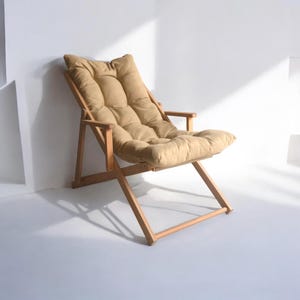 Premium Double-Sized Wooden Patio Chair Set - 2 Adjustable Garden Sun Loungers & Sofa, Folding Outdoor Furniture, Patio Sofa I Deckchair Set image 2