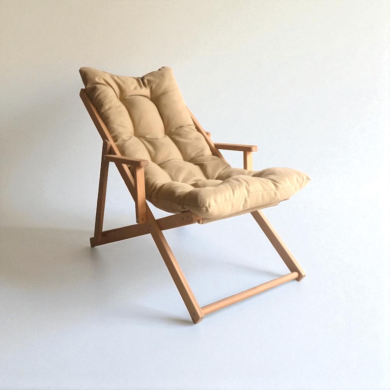 Premium Wooden Garden Chair with Armrest, Adjustable Patio Chair, Comfortable Patio Sun Lounger, Garden Sunbed, Balcony Chair, Deck Chair. image 13