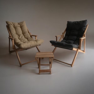 2 chaises + 1 tabouret, lot de 3 élégantes chaises longues d'extérieur - élégantes chaises longues au bord de la piscine, parfaites pour les chaises de terrasse et de jardin - Chaise longue pliable.