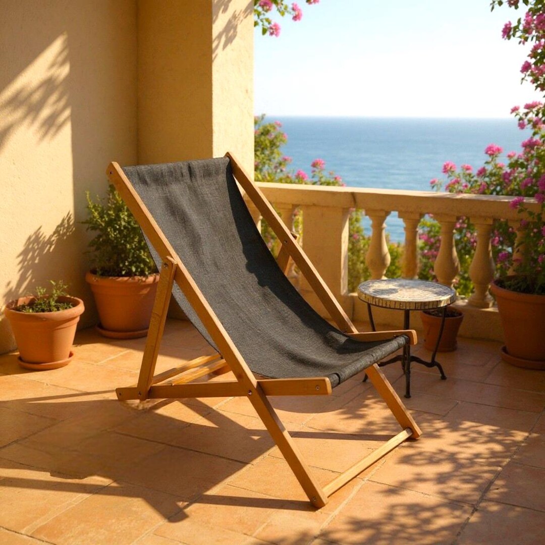 Buy Adjustable Wooden Sun Lounger Stylish Comfortable Pool