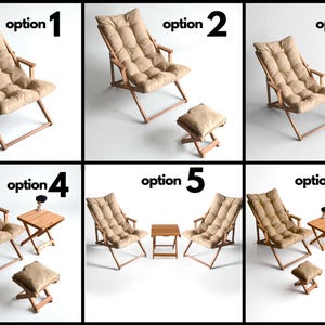 Premium Wooden Garden Chair with Armrest, Adjustable Patio Chair, Comfortable Patio Sun Lounger, Garden Sunbed, Balcony Chair, Deck Chair. image 6