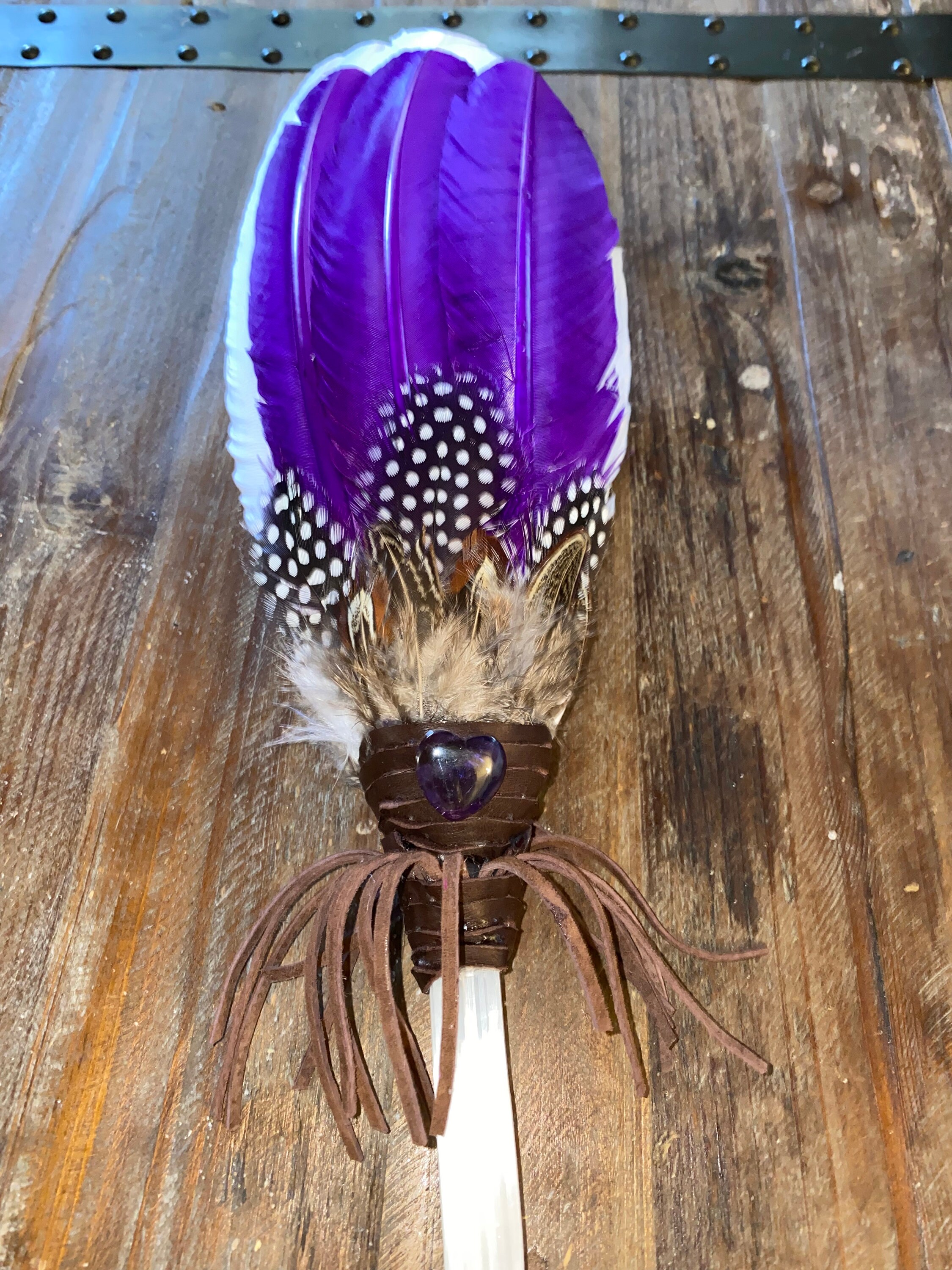 Sacred Selenite Magical Wand/shaman Rattle/ Smudging Fan/altar Wand ...