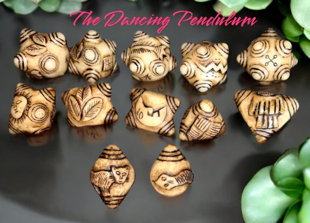 3D Ceremonial 1–12 Chumpi Stones (khuya) | Peruvian Shaman Hand-carved ...