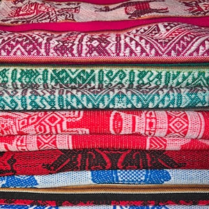 Peruvian Andean Altar cloth.Ceremonial cloth. Mesa altar.Shaman altar cloth.Mesa cloth.Manta. Ceremonial cloth.Blue, black, green & red.
