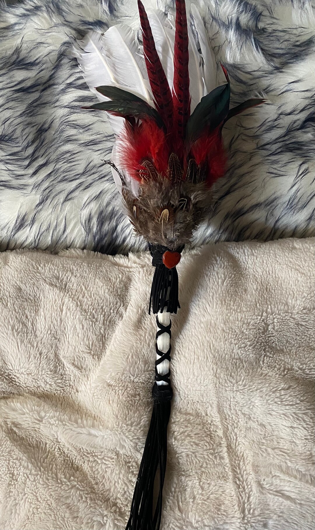 Large Selenite Magical Wand/shaman Rattle/ Smudging Fan/altar Wand ...