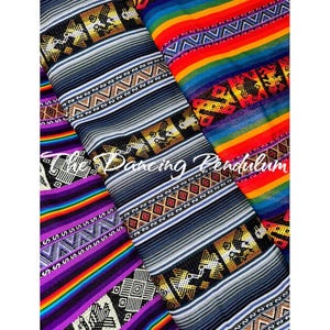 Peruvian Andean Altar cloth. Ceremonial cloth.Shaman altar cloth. Mesa cloth.Manta. Ceremonial cloth. Made in Peru. Approx 98x51 inches