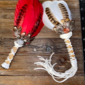 Mini Palo Santo crystal Rattle Smudging Fan made with love by Shaman Healer