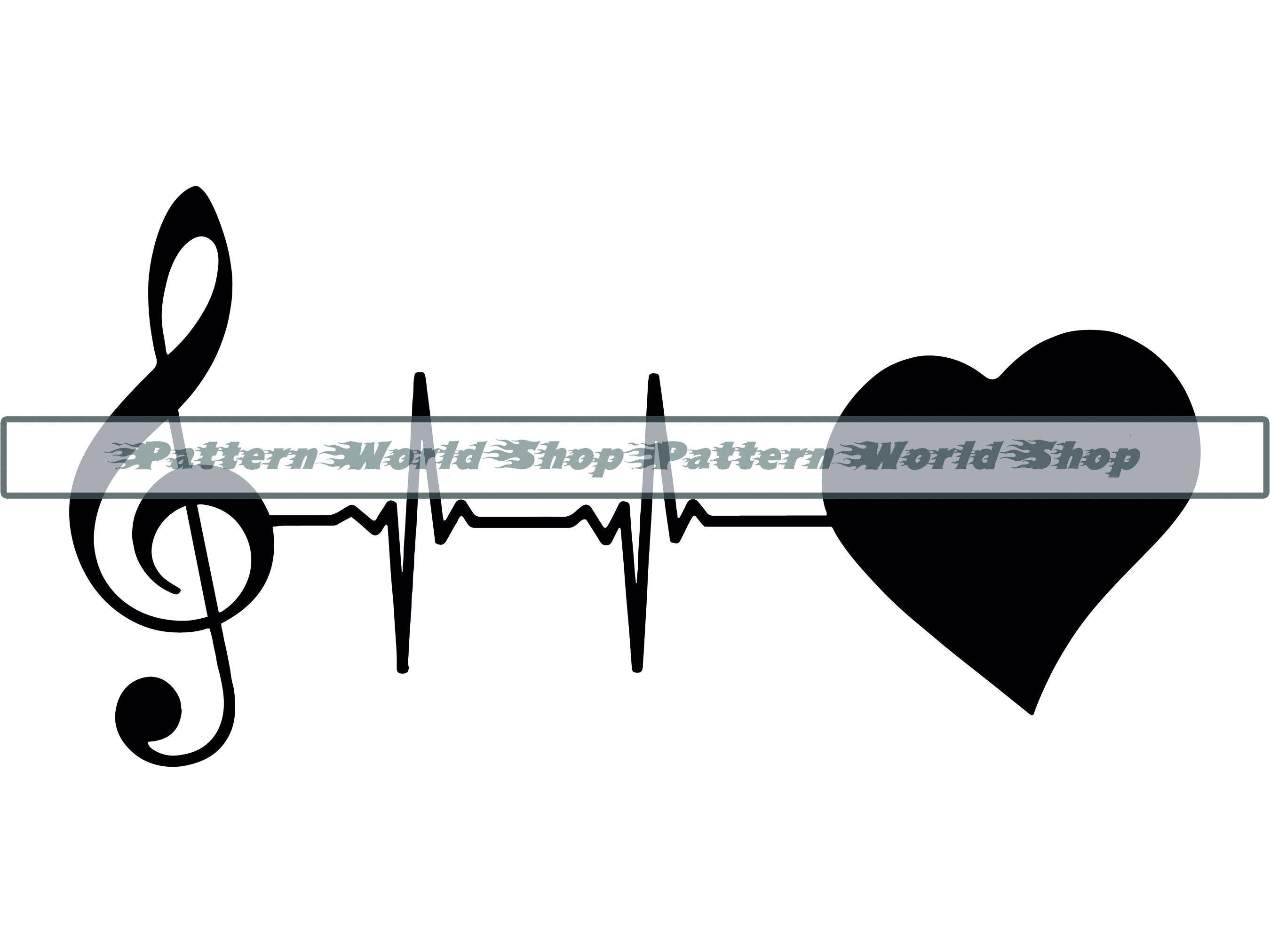 Music Note Heartbeat SVG Music Lover SVG Love Music SVG Etsy