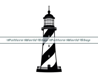 Faro SVG, Svg náutico, Clipart de faro, Archivos de faro para Cricut, Archivos de corte de faro para Silhouette, DXF, PNG, Eps, Vector