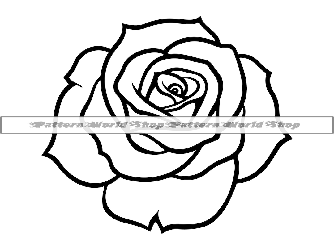 Rose Line Art Black Rose Outline Rose Svg Floral Svg Rose Clip Art Rose Template Flower Line Art - Etsy Canada