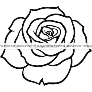 Rosa linha arte preto rosa contorno rosa svg floral svg rosa clip art modelo rosa flor linha arte
